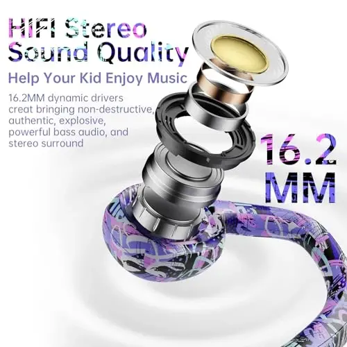Mehomeli Kids Headphones, Bluetooth 5.2 Air Conduction Open Ear Headphones, 85dB Volume Limiting, Stereo Sound with Mic, IPX5 Waterproof, 20H Playtime, Perfect for School and Outdoor-Deep Blue - 5