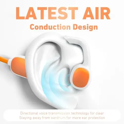 Mehomeli Kids Headphones, Bluetooth 5.2 Air Conduction Open Ear Headphones, 85dB Volume Limiting, Stereo Sound with Mic, IPX5 Waterproof, 20H Playtime, Perfect for School and Outdoor Activities-White - 2