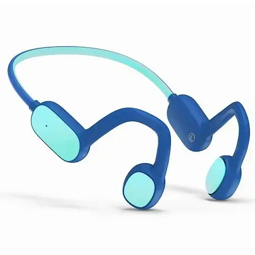 Mehomeli Kids Headphones, Bluetooth 5.2 Air Conduction Open Ear Headphones, 85dB Volume Limiting, Stereo Sound with Mic, IPX5 Waterproof, 20H Playtime, Perfect for School and Outdoor Activities-Blue - MEHOMELI