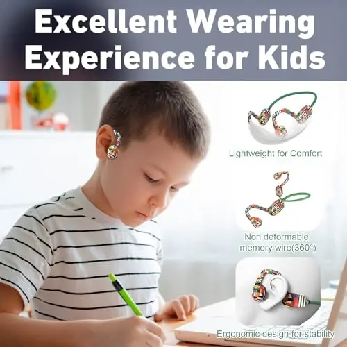 Mehomeli Kids Headphones, Bluetooth 5.2 Air Conduction Open Ear Headphones, 85dB Volume Limiting-Yellow - 3