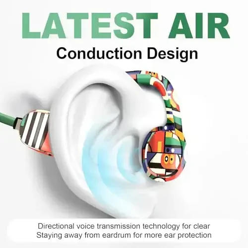 Mehomeli Kids Headphones, Bluetooth 5.2 Air Conduction Open Ear Headphones, 85dB Volume Limiting-Yellow - MEHOMELI (1)