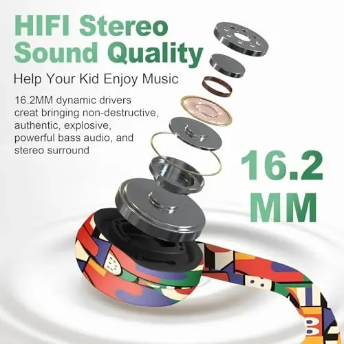 Mehomeli Kids Headphones, Bluetooth 5.2 Air Conduction Open Ear Headphones, 85dB Volume Limiting-Yellow - 4