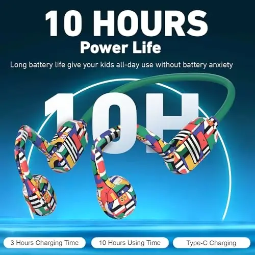 Mehomeli Kids Headphones, Bluetooth 5.2 Air Conduction Open Ear Headphones, 85dB Volume Limiting-Yellow - 6