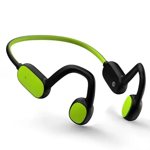 Mehomeli Kids Headphones, Bluetooth 5.2 Air Conduction Open Ear Headphones, 85dB Volume Limiting-Green - 1