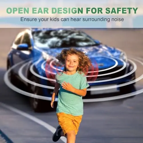 Mehomeli Kids Eshitish vositalari, Bluetooth 5.2 Havo o'tkazuvchan Ochiq quloqli eshitish vositalari, 85dB ovoz balandligini cheklash-Sariq - 7