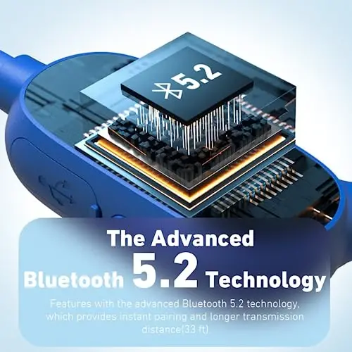 Mehomeli Kids Eshitish vositalari, Bluetooth 5.2 havo o'tkazuvchanlik ochiq quloqli eshitish vositalari, 85dB ovoz balandligini cheklash, mikrafonli stereo ovoz, IPX5 suv o'tkazmaydigan, 20 soatlik ijro etish vaqti, maktab va ochiq havoda mashg'ulotlar uchun juda mos - ko'k - 5