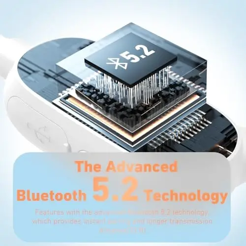 Mehomeli Kids Eshitish vositasi, Bluetooth 5.2 Air Conduction Ochiq quloqli eshitish vositasi, 85dB ovoz balandligini cheklash, mikrofonli stereo ovoz, IPX5 suv o'tkazmaydigan, 20 soatlik o'yin vaqti, maktab va ochiq havoda mashg'ulotlar uchun ideal-oq - 5