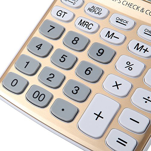 Meichoon Desktop Calculator Standard Function Solar Battery Dual Power with 12 Digit Large LCD Display Basic Calculating Machine for Office/Home Elegant Design KA05 - 4