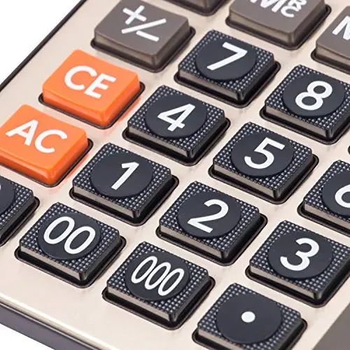 Meichoon quyosh batareya kalkulyatori Dual Power Katta standart funktsiya Stol biznes kalkulyatori 14 xonali Katta LCD displey Ofis & Uy uchun qulay KA06 Oltin - MEICHOON (1)