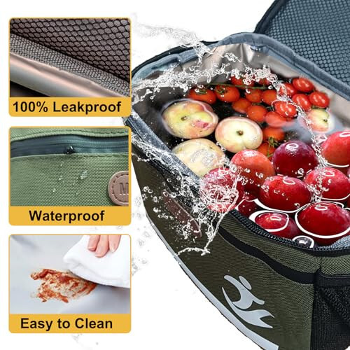 MeiMeSu Bike Handlebar Bag Bike Basket Front Bag Waterproof with Touch Screen Phone Holder, Bike Bicycle Basket Insulated Cooler Lunch Bag - 6