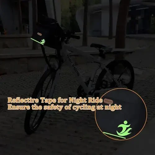 MeiMeSu Bike Handlebar Bag Bike Basket Front Bag Waterproof with Touch Screen Phone Holder, Bike Bicycle Basket Insulated Cooler Lunch Bag - 6