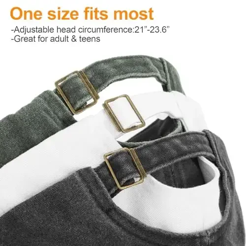 MEINICY 3 Pack Washed Plain Baseball Cap, Retro Adjustable Dad Hats Gift for Men/Women,Unstructured/Cotton - 4