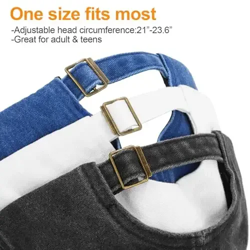 MEINICY 3 Pack Washed Plain Baseball Cap, Retro Adjustable Dad Hats Gift for Men/Women,Unstructured/Cotton - 4