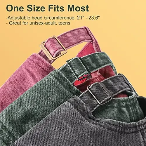 MEINICY 3 Pack Washed Plain Baseball Cap, Retro Adjustable Dad Hats Gift for Men/Women,Unstructured/Cotton - 5