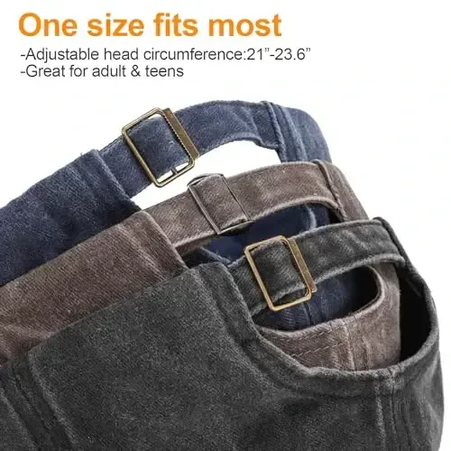 MEINICY 3 Pack Washed Plain Baseball Cap, Retro Adjustable Dad Hats Gift for Men/Women,Unstructured/Cotton - 4