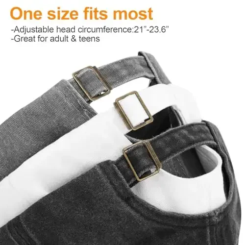 MEINICY 3 Pack Washed Plain Baseball Cap, Retro Adjustable Dad Hats Gift for Men/Women,Unstructured/Cotton - 4