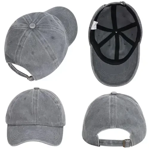 MEINICY 3 Pack Washed Plain Baseball Cap, Retro Adjustable Dad Hats Gift for Men/Women,Unstructured/Cotton - 6