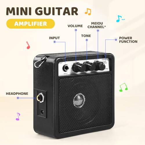 Meiou 30 Inch Kids Electric Guitar Beginner Kits ST Style Mini Electric Guitar withAmp,Bag,Tuner, Picks, Cable, Strap, Strings (Red) - 4