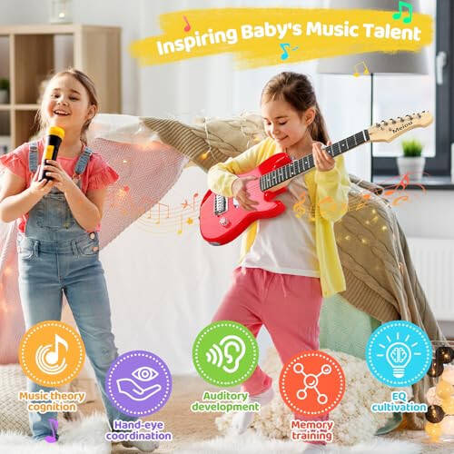 Meiou 30 Inch Kids Electric Guitar Beginner Kits ST Style Mini Electric Guitar withAmp,Bag,Tuner, Picks, Cable, Strap, Strings (Red) - 6