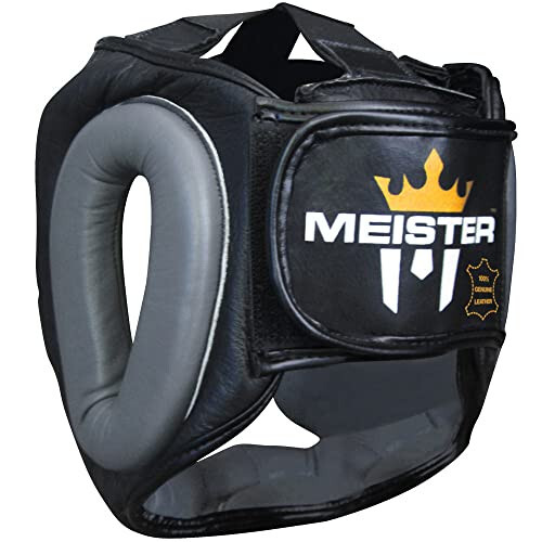 Meister Gel Full-Face Training Head Guard for MMA, Boxing & Muay Thai - Black/Charcoal - XX-Large - 2