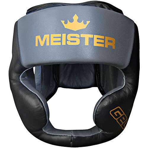 Meister Gel Full-Face Training Head Guard for MMA, Boxing & Muay Thai - Black/Charcoal - XX-Large - 3