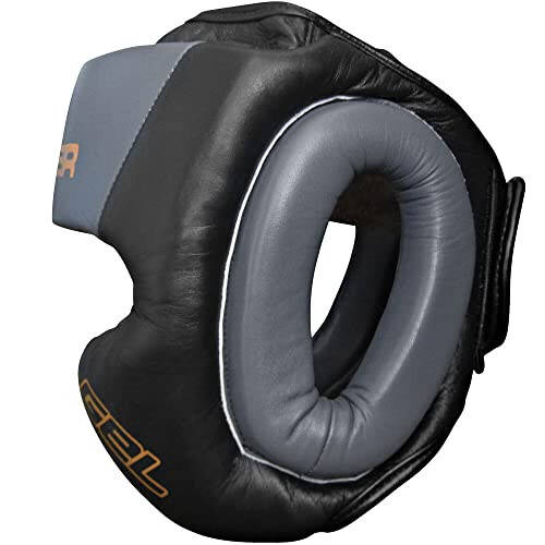 Meister Gel Full-Face Training Head Guard for MMA, Boxing & Muay Thai - Black/Charcoal - XX-Large - 4