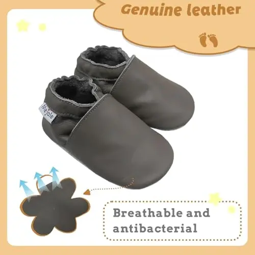 Mejale Baby Leather Shoes Infant Toddler Soft Sole Moccasins Shoes Boys Girls Pre-Walkers - 2