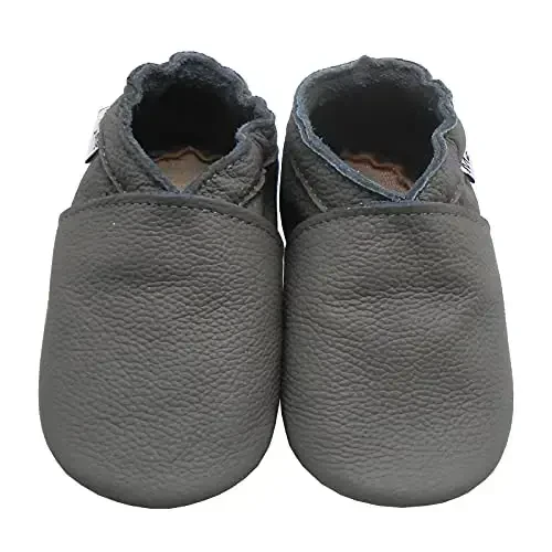 Mejale Baby Rubber Sole Shoes Boy Girl Infant Crawling Toddler Moccasins Leather Walking Anti-Slip Newborn Mini Kids Crib Boots - 4