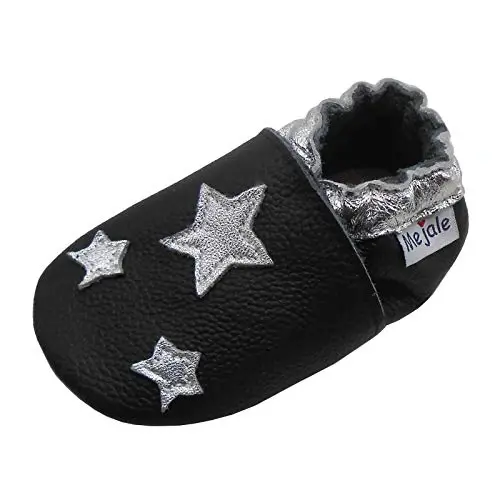 Mejale Baby Rubber Sole Shoes Boy Girl Infant Crawling Toddler Moccasins Leather Walking Anti-Slip Newborn Mini Kids Crib Boots - 4