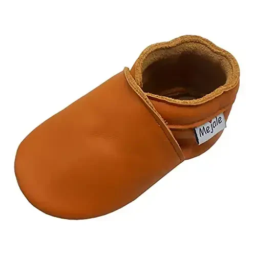 Mejale Baby Rubber Sole Shoes Boy Girl Infant Crawling Toddler Moccasins Leather Walking Anti-Slip Newborn Mini Kids Crib Boots - 3