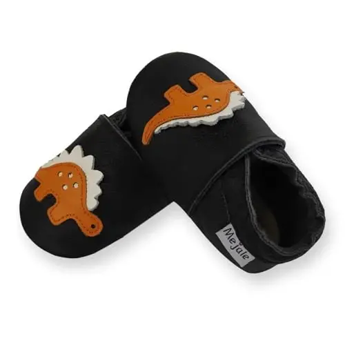 Mejale Baby Shoes Non-Slip Sole Toddler Moccasins Boy Girl Walking Shoe Infant Leather Crawling Slippers - 1