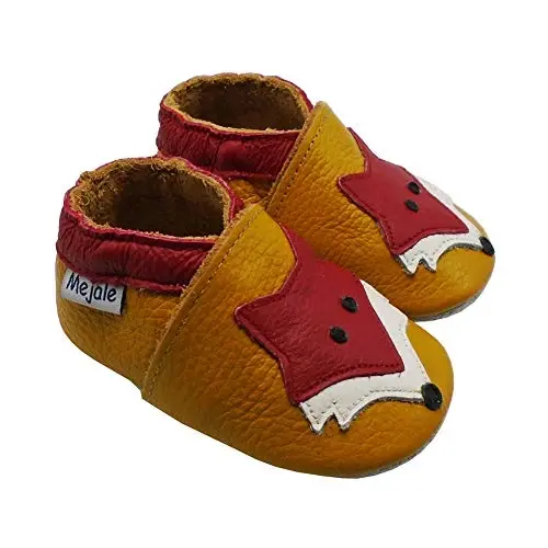 Mejale Baby Shoes Soft Sole Leather Moccasins Cartoon Butterfly Infant Toddler First Walker Slippers - 6