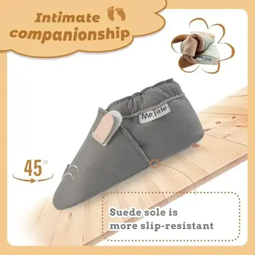 Mejale Baby Shoes Soft Sole Leather Moccasins Cartoon Butterfly Infant Toddler First Walker Slippers - 3