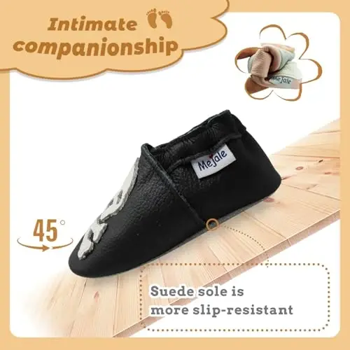 Mejale Baby Shoes Soft Sole Leather Moccasins Cartoon Butterfly Infant Toddler First Walker Slippers - 3
