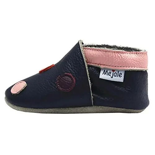 Mejale Baby Shoes Soft Sole Leather Moccasins Cartoon Butterfly Infant Toddler First Walker Slippers - 3