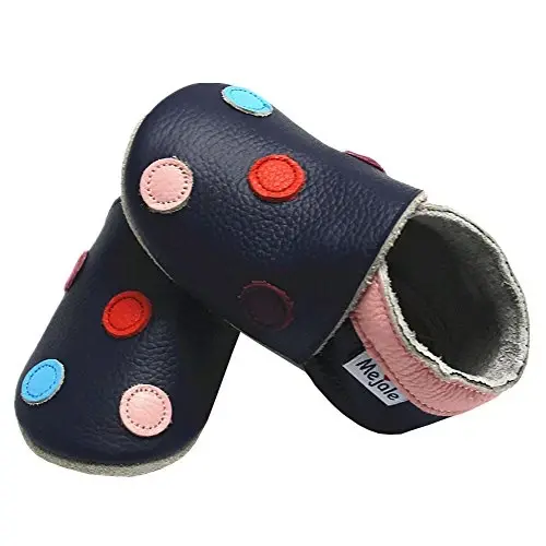 Mejale Baby Shoes Soft Sole Leather Moccasins Cartoon Butterfly Infant Toddler First Walker Slippers - 1