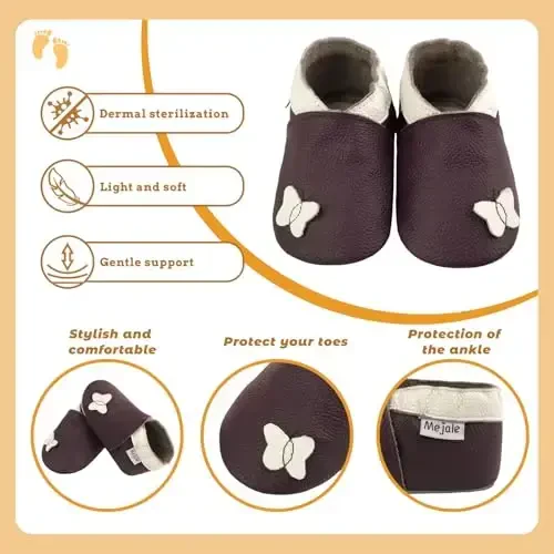 Mejale Baby Shoes Yumshoq Taglik Charm Moccasinlar Multfilm Kapalak Chaqaloq Bolalar Birinchi Qadam Yuruvchi Terliklar - 4