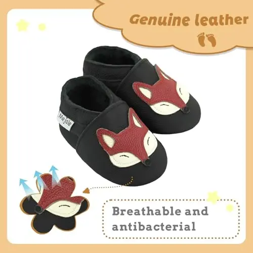 Mejale Baby Shoes 100% Leather Toddler Infant Slippers Cartoon Moccasins First Walker Shoes - MEJALE (1)