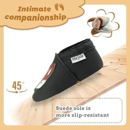 Mejale Baby Shoes Soft Sole Leather Moccasins Cartoon Butterfly Infant Toddler First Walker Slippers - 3