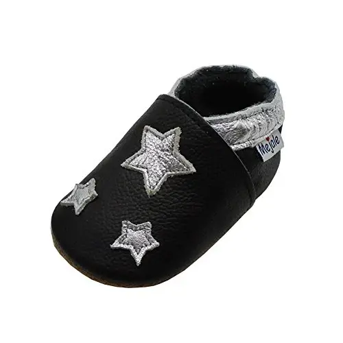 Mejale Baby Shoes Soft Sole Leather Crawling Moccasins Cartoon Stars Infant Toddler First Walker Slippers - MEJALE