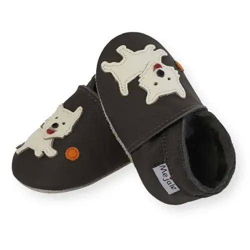 Mejale Baby Shoes Non-Slip Sole Toddler Moccasins Boy Girl Walking Shoe Infant Leather Crawling Slippers - 1