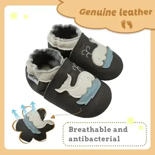 Mejale Baby Shoes Soft Sole Leather Moccasins Cartoon Butterfly Infant Toddler First Walker Slippers - MEJALE (1)