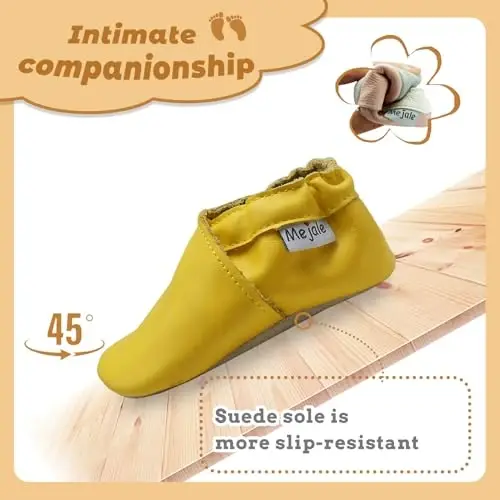 Mejale Baby Leather Shoes Infant Toddler Soft Sole Moccasins Shoes Boys Girls Pre-Walkers - 3