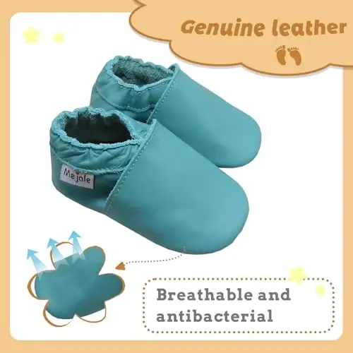 Mejale Baby Leather Shoes Infant Toddler Soft Sole Moccasins Shoes Boys Girls Pre-Walkers - MEJALE (1)