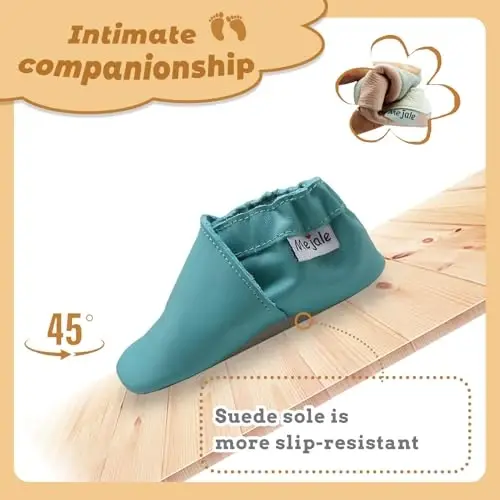 Mejale Baby Leather Shoes Infant Toddler Soft Sole Moccasins Shoes Boys Girls Pre-Walkers - 3