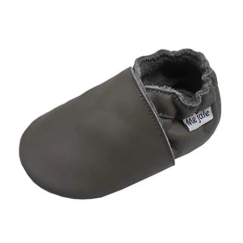 Mejale Baby Leather Shoes Infant Toddler Moccasins Boys Girls Pre-Walkers | Soft Non-slip Sole, Breathable Lightweight Leather, Flexible&Comfort, First Walking Slipper,Fits 0-36M 