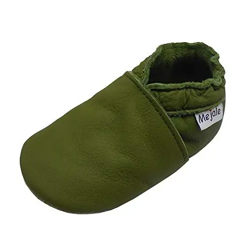 Mejale Baby Leather Shoes Infant Toddler Moccasins Boys Girls Pre-Walkers | Soft Non-slip Sole, Breathable Lightweight Leather, Flexible&Comfort, First Walking Slipper,Fits 0-36M 