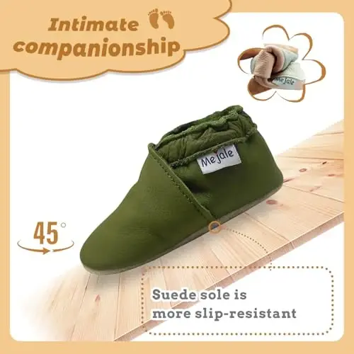 Mejale Baby Leather Shoes Infant Toddler Soft Sole Moccasins Shoes Boys Girls Pre-Walkers - 3