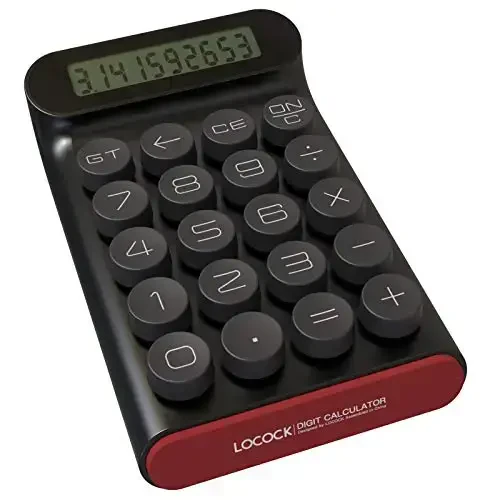 Mechanical Switch Calculator,Handheld for Daily and Basic Office,10 Digit Large LCD Display (Black) - LOCOCK (1)