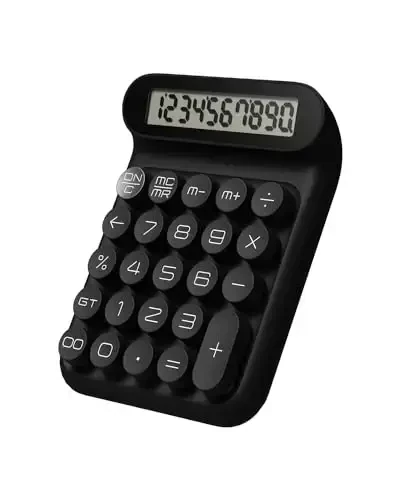 Mechanical Switch Calculator, JS05, Basic 10-Digit Desktop Calculator for Office, School, Home, Business Use (Black) - 6